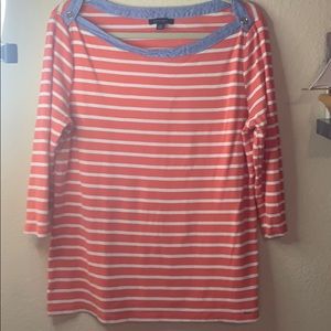 Tommy Hilfiger Coral Striped Top